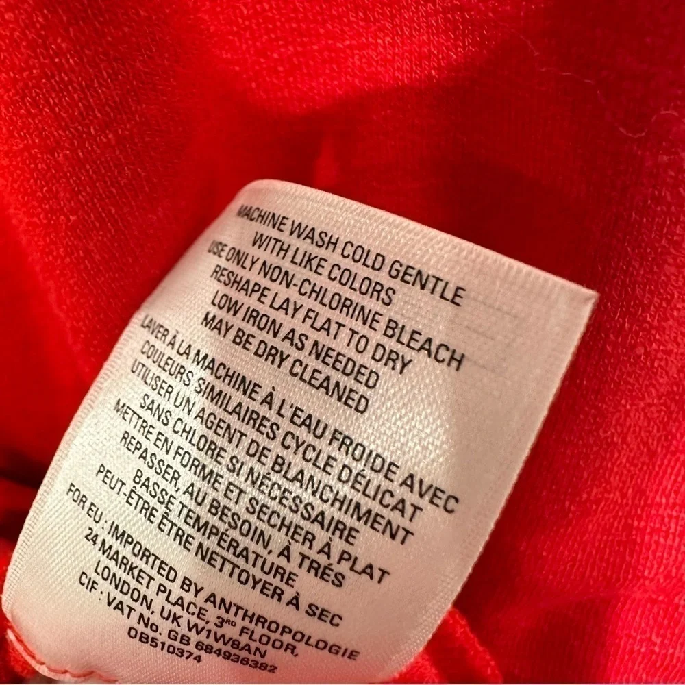 Anthropologie Deletta Red V Neck Faux Wrap Tank Blouse